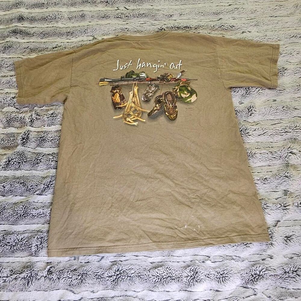 Gildan Men's Brown and Tan T-shirt